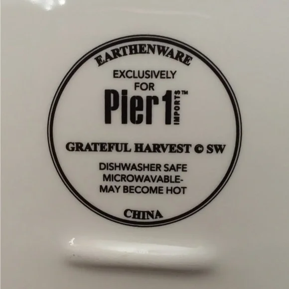 Pier 1 Grateful Harvest Earthenware Plate - Picture 3 of 9